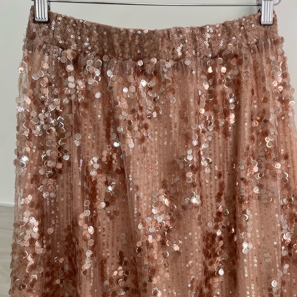Zara Medium Pinkish Bronze Sequinned Midi Skirt - Picture 7 of 13